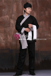 Trang Phục Tiểu Nhị Đen Trơn Viền Xám