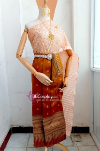 Trang Phục Thái Lan Tone Hồng Nâu Cho Nữ