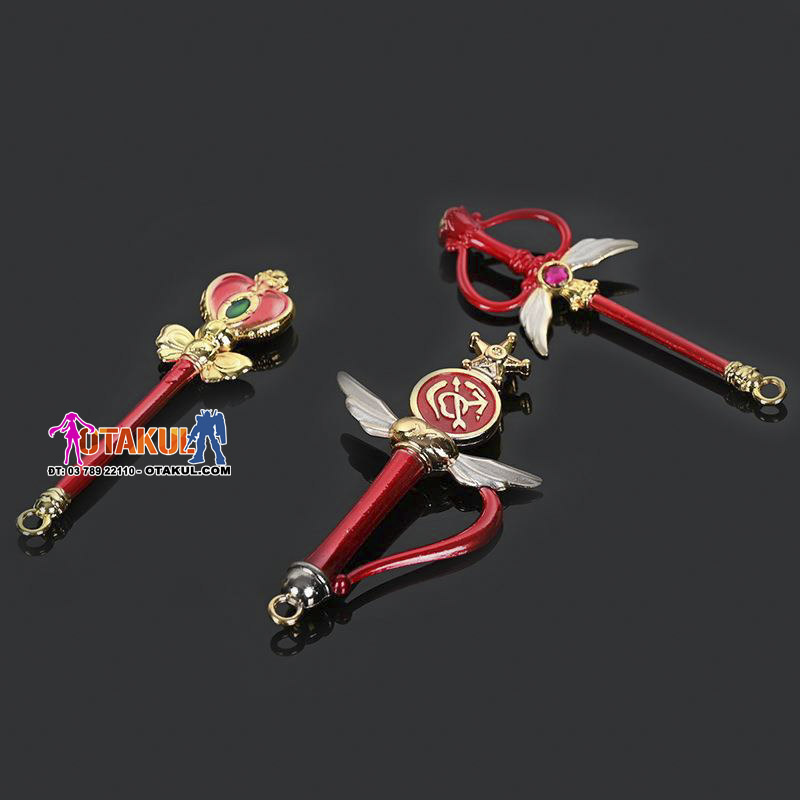 Bộ Móc Khóa Thủy Thủ Mặt Trăng Đính Đá - Sailor Moon