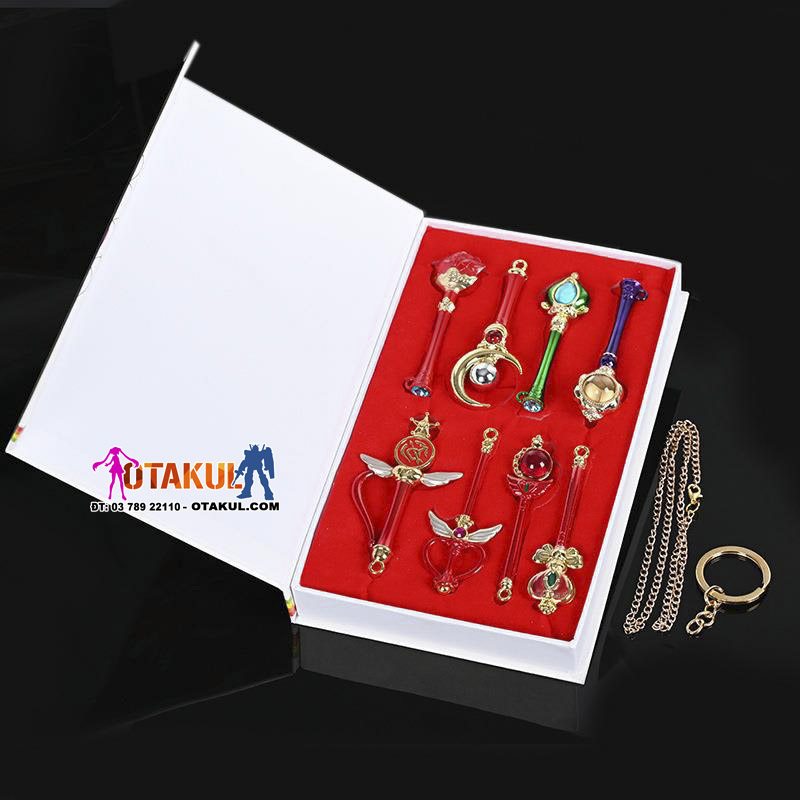 Bộ Móc Khóa Thủy Thủ Mặt Trăng Đính Đá - Sailor Moon