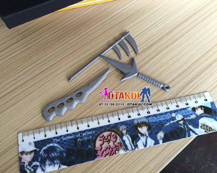 Bộ Móc Khóa Vũ Khí Trong Naruto Màu Bạc