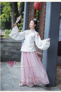 Hán Phục Sương Hoa Lộ Ngưng Hoạ Tiết Thêu Hoa Full