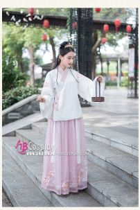 Hán Phục Sương Hoa Lộ Ngưng Hoạ Tiết Thêu Hoa Full