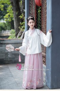 Hán Phục Sương Hoa Lộ Ngưng Hoạ Tiết Thêu Hoa Full