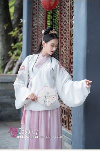 Hán Phục Sương Hoa Lộ Ngưng Hoạ Tiết Thêu Hoa Full