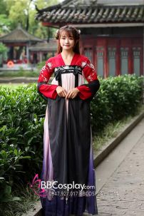 Hán Phục Tây Tửu Li Mị Chân Váy Chuyển Màu Thêu Hoa