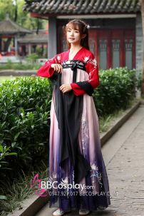 Hán Phục Tây Tửu Li Mị Chân Váy Chuyển Màu Thêu Hoa