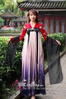 Hán Phục Tây Tửu Li Mị Chân Váy Chuyển Màu Thêu Hoa