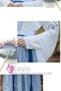 Hán Phục Bạch Hạc Du Tiên Chiết Eo Váy 6M Thêu