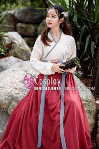 Hán Phục Ngạo Hàn Tố Đan - Áo Kem Váy Đỏ