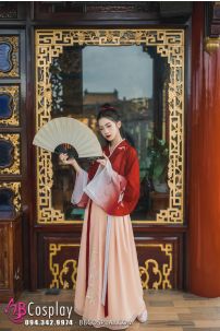 Hán Phục Chiết Eo Hồng Hạc Du Xuân