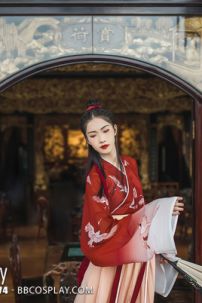 Hán Phục Chiết Eo Hồng Hạc Du Xuân