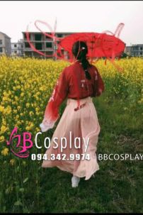 Hán Phục Chiết Eo Hồng Hạc Du Xuân