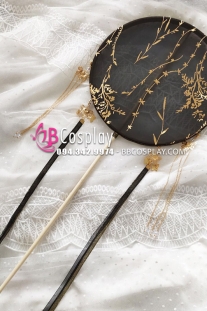 Quạt Mỹ Nhân Đen In Nhủ Có Tuarua