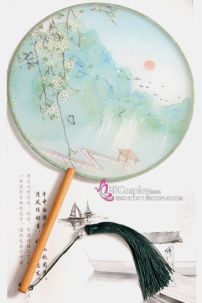Quạt Tròn Cổ Trang Quạt Mỹ Nhân Hoa Sơn Thuỷ