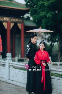 Hán Phục Cổ Trang Cặp Đôi Song Hạc Ý Thiên