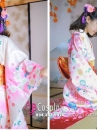 Kimono Bách Hoa Nền Kem Hồng
