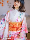 Kimono Bách Hoa Nền Kem Hồng
