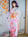 Kimono Bách Hoa Nền Kem Hồng
