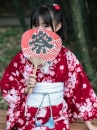 Yukata Nhật Hoa Đào Nền Đỏ Đô