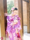Yukata Chuẩn Nhật Tím Hoa Đào