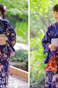 Trang Phục Nhật Bản Yukata Xanh