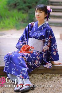 Trang Phục Nhật Bản Yukata Xanh