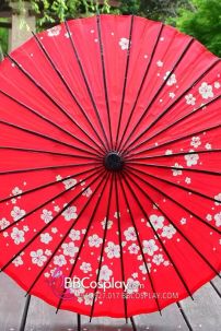 Dù Wagasa Nhật - Dù Nghệ Thuật Nhật Bản - Đỏ Hoa Đào