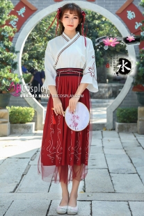 Hán Phục Cách Tân Vân Lưu Váy Dài