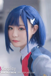 Tóc Giả Xanh Biển Tự Nhiên Ngắn 30Cm