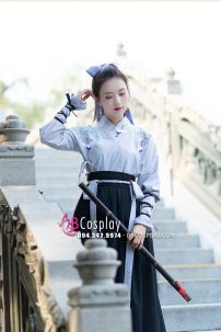 Cặp Hán Phục Hạc Sương Lam