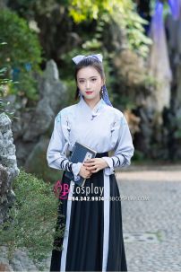 Cặp Hán Phục Hạc Sương Lam