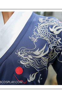 Hán Phục Nam Cách Tân Xanh Đậm Thêu Rồng