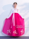 Hanbok Hàn Quốc Áo Trắng Váy Hồng Sen
