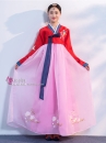 Hanbok Hàn Quốc Áo Đỏ Váy Hồng