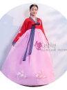 Hanbok Hàn Quốc Áo Đỏ Váy Hồng