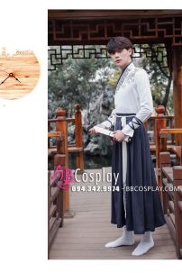 Hán Phục Áo Trắng Váy Xanh