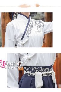 Hán Phục Áo Trắng Váy Xanh