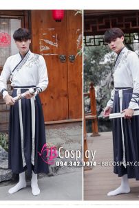 Hán Phục Áo Trắng Váy Xanh