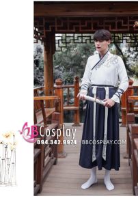 Hán Phục Áo Trắng Váy Xanh