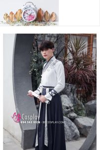 Hán Phục Áo Trắng Váy Xanh