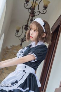 Đồ Maid Đầm Đen - Tạp Dề Eo Trắng Có Nơ Nhí