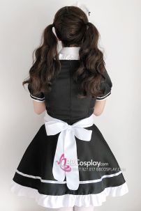 Đồ Maid Đầm Đen - Tạp Dề Eo Trắng Có Nơ Nhí