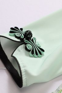 Váy Sườn Xám Cách Tân Hoa Sen - Xanh Mint