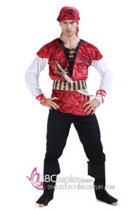 Trang Phục Cướp Biển Hải Tặc Áo Đỏ Nhung