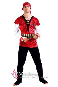 Trang Phục Cướp Biển Hải Tặc Áo Đỏ Nhung