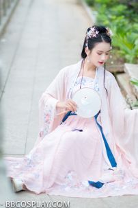 Hán Phục Cổ Trang Chiết Eo Hồng Anh