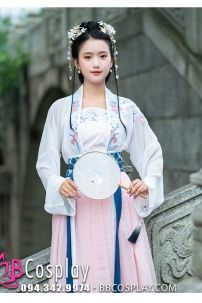 Hán Phục Cổ Trang Chiết Eo Hồng Anh