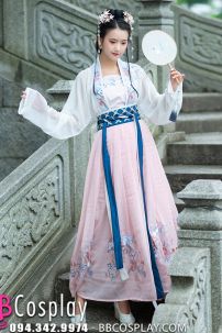 Hán Phục Cổ Trang Chiết Eo Hồng Anh