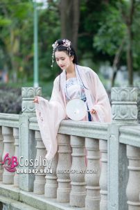 Hán Phục Cổ Trang Chiết Eo Hồng Anh